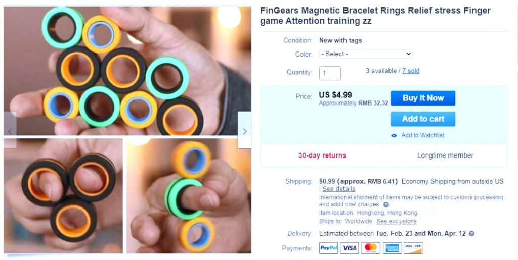 FinGears ebay listing